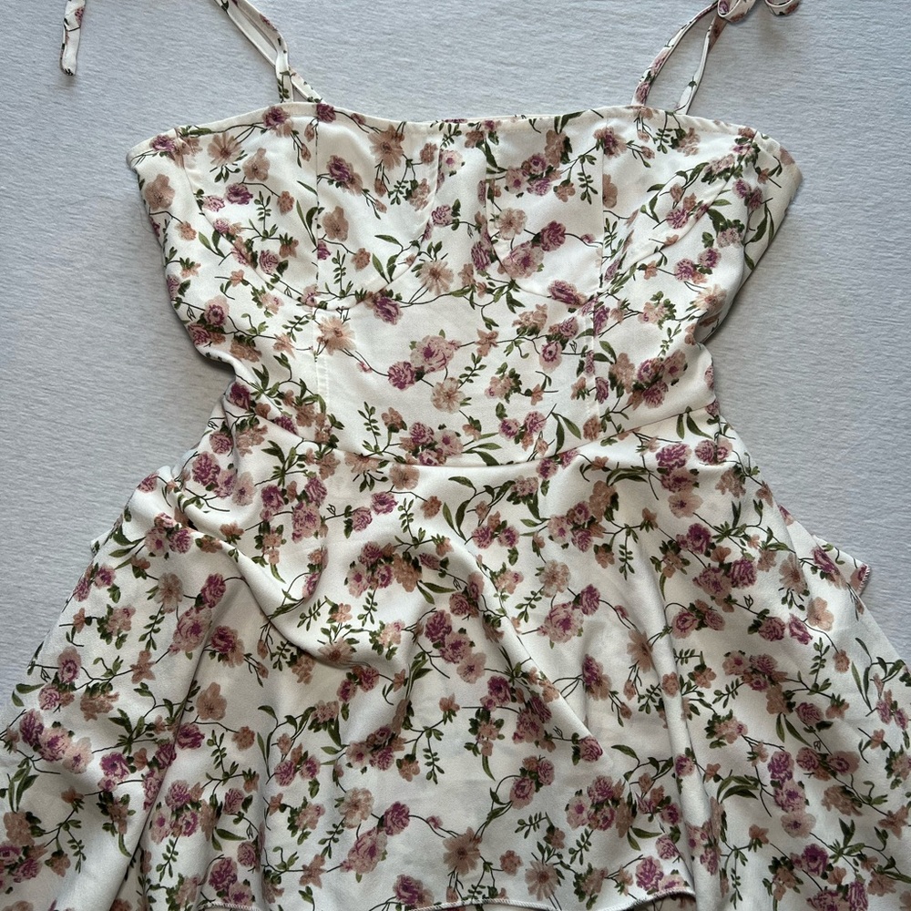 PrettyLittleThing Pink and Green Floral Dress